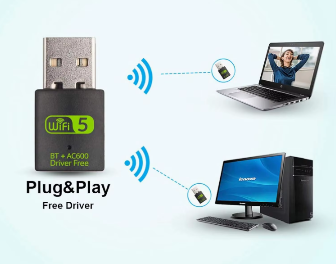 100Mbps USB WiFi Bluetooth 5,0 Adaptador 2 en 1 cifrado doble banda 2,4G y 5GHz USB WiFi 5 red inalámbrica WLAN receptor